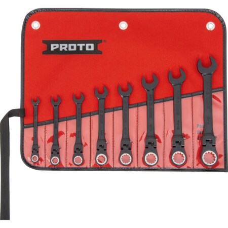 Proto Industrial Jscvf-8S Black Flexible 8 Piece Ratchet Wrench Set JSCVF-8S